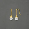 Gold-Plated Pearl Drop Earrings - Image 4
