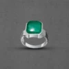 Godric Silver Green Agate Gemstone Ring For Men - Image 2