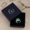 Godric Silver Green Agate Gemstone Ring For Men - Image 7