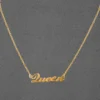 Latin Font Queen Silver Necklace - Image 2