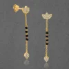 Black Beauty & Gold Filled Flower Silver Earrings - Image 2