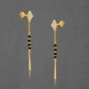Black & Gold Silver Dangle Earrings For Women - Image 3