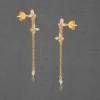 Vine Diamond Gold Filled Silver Dangle Earrings - Image 4
