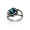 Aqua Blue CZ Silver Ring
