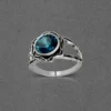 Aqua Blue CZ Silver Ring - Image 2