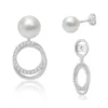 Circle Of Life Pearl Silver Earrings