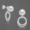 Circle Of Life Pearl Silver Earrings - Image 4