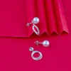 Circle Of Life Pearl Silver Earrings - Image 3
