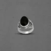 Round Precious stones Handcrafted Silver Ring - Image 2
