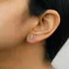 Elevate Your Style: Precious Stones Silver Stud Earrings - Image 3