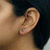 Glamorous Precious Stones Silver Stud Earrings - Image 3