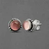 Intricate Artistry: Handmade Precious stones Silver Stud Earrings - Image 2