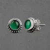 Timeless Classic: Precious Stones Silver Stud Earrings - Image 2