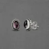 Timeless Elegance: Round Precious stones Silver Stud Earrings - Image 2