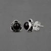 Handcrafted Beauty Precious Stones Silver Stud Earrings - Image 2