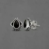 Elegant Precious stones Handmade Silver Stud Earrings - Image 2