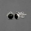 Fine Craftsmanship Precious Stones Silver Stud Earrings - Image 2