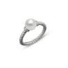 Women's Silver Ring with a Pearl Accent