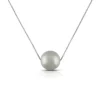 Women's Silver Necklace with a Bold Pearl Accent