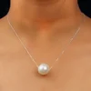 Women's Silver Necklace with a Bold Pearl Accent - Image 5