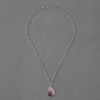 Purple Agate Pear Shape Silver Necklace - Image 2