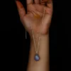 Purple Agate Pear Shape Silver Necklace - Image 4