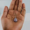 Purple Agate Pear Shape Silver Necklace - Image 5