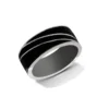 Black Enamel Silver Ring