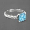 Blue Topaz Enchanting Silver Ring for Women's - Image 5