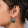 Enchanting Silver Earrings: Turquoise Stone and Sky Blue Enamel - Image 5