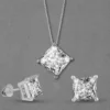 Princess Solitaire American Diamond Silver Jewelry Set - Image 2