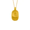 Gold Plated Moon Pendant Silver Necklace For Girl