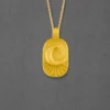 Gold Plated Moon Pendant Silver Necklace For Girl - Image 5