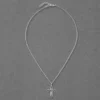 Unisex Cross Silver Necklace With White American Diamond - Image 4