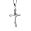 Unisex Cross Silver Necklace with American Diamond
