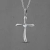 Unisex Cross Silver Necklace with American Diamond - Image 2