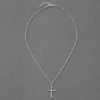 Unisex Cross Silver Necklace with American Diamond - Image 4