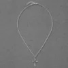 Unisex Cross Silver Necklace With Ruby - Image 3