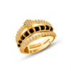 The Black & Gold Majesty Silver Ring