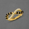 Black Spinel Gold Plating Infinity Ring for Women - Image 2