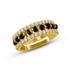 American Diamond Black Spinel Gold Plating Ring