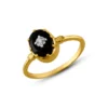 Black Onyx Elegance Gold Plated Ring