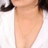 Circle Cubic Zirconia Micron Gold Silver Necklace - Image 2
