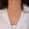 Elegant Gold-Plated Pendant Necklace with Sparkling Crystal Accents - Image 2