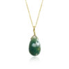 Moss Agate Pendant Necklace 925 Silver Gold Plated Virgo