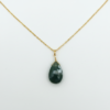 Moss Agate Pendant Necklace 925 Silver Gold Plated Virgo - Image 3