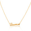 Latin Font Queen Silver Necklace