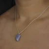 Purple Agate Unique Shape Silver Necklace - Image 3