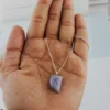 Purple Agate Unique Shape Silver Necklace - Image 4