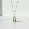 Raw Opal Pendant Necklace 18K Gold Plated October Birthstone - Image 3
